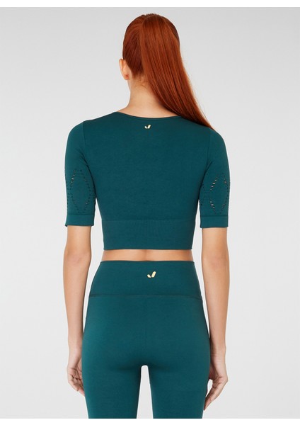 Naples Kısa Kol Crop Top Econyl Yeşil modelleri