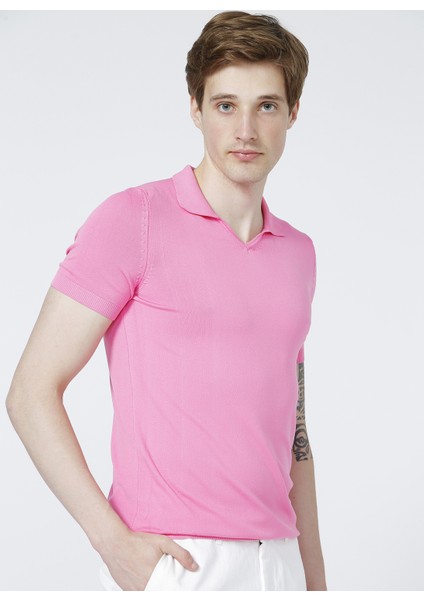 Polo Studio X Fabrika V Yaka Basic Pembe Triko