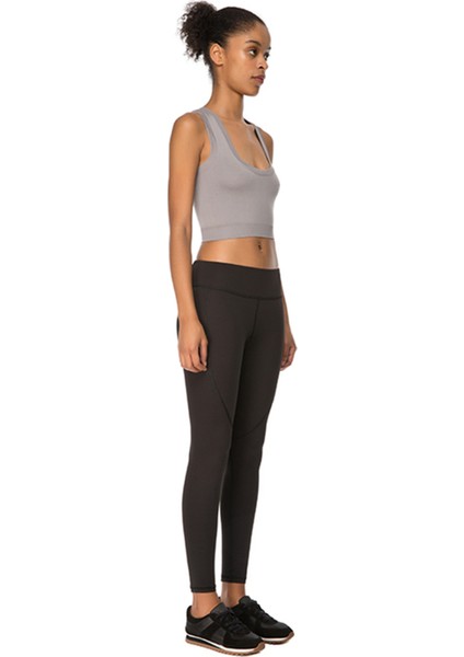 Linden Açık Yaka & Yumuşak Dokulu Gri Crop Top fiyatları