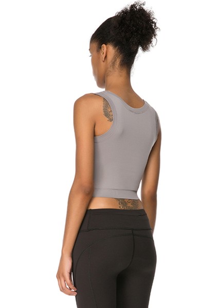 Linden Açık Yaka & Yumuşak Dokulu Gri Crop Top modelleri