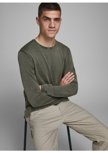 12174001 O Yaka Erkek Koyu Yeşil Kazak fırsatları