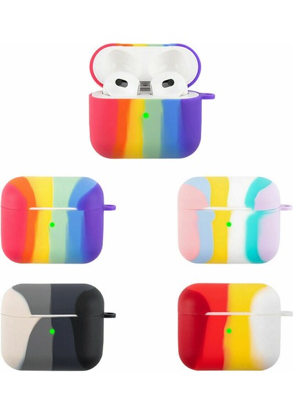 Airpods 3 (Airpods 3. Nesil) 2021 Kılıf Rainbow Silikon Kılıf