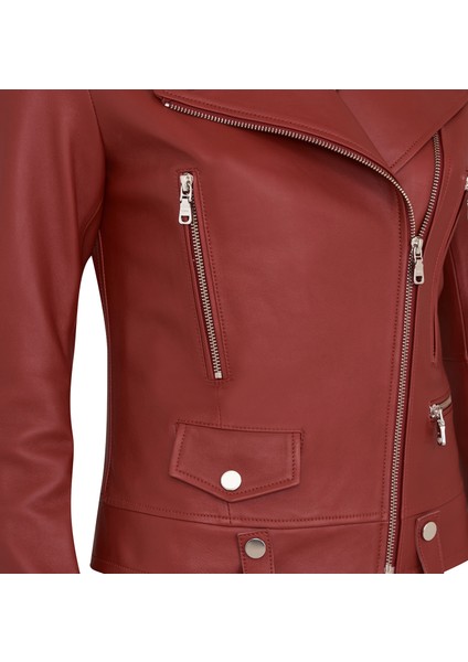 Amelia Kırmızı Kadın Deri Ceket fiyatları