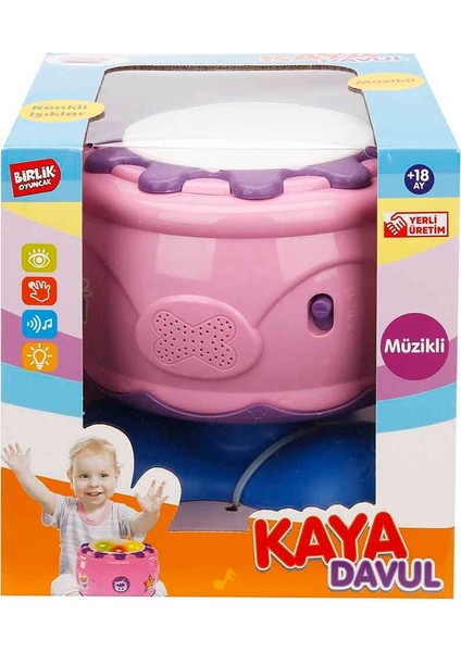 Işıklı ve Müzikli Kaya Davul - Pembe