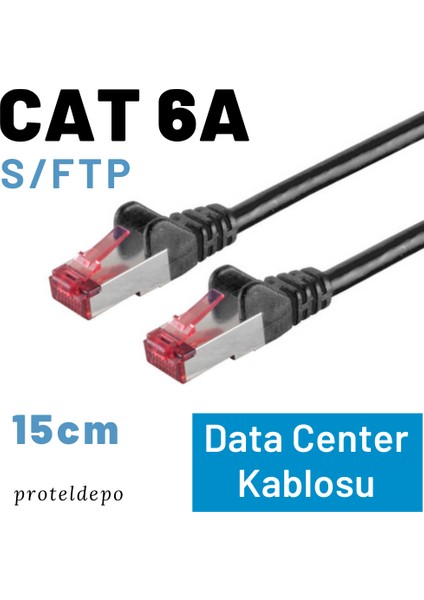CAT6A Kablo, S/FTP Ethernet Data Center Patch Kablo, 15 cm