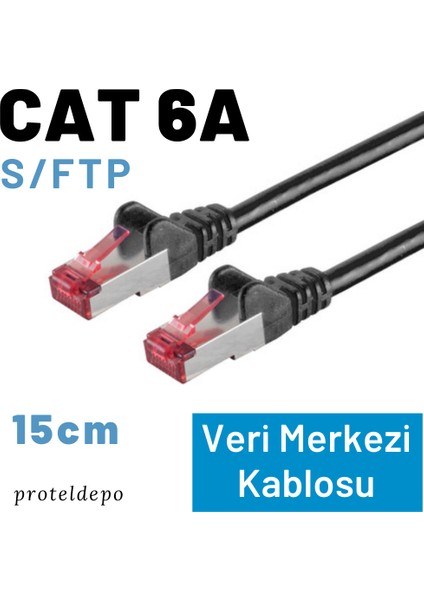 CAT6A Kablo, S/FTP Ethernet Data Center Patch Kablo, 15 cm