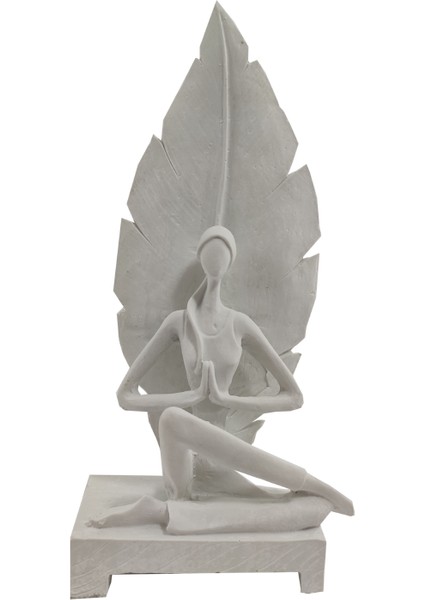 HYK270 Yapraklı Yogacı Kız Ham Polyester Obje