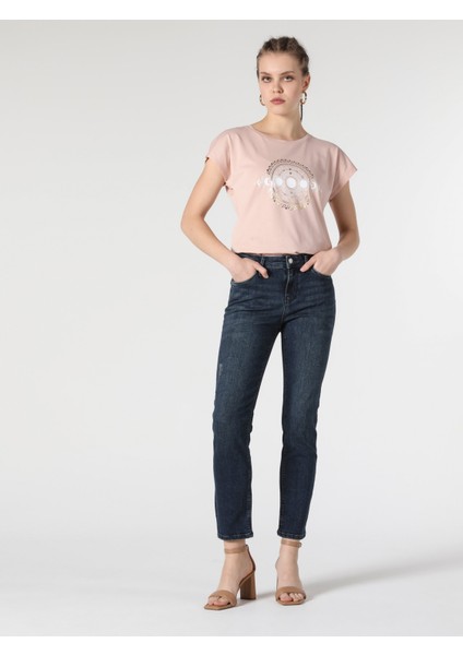 703 Carla Orta Bel Düz Paça Slim Fit Jean Kadın Jean Pantolon