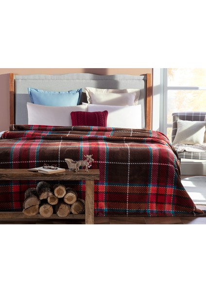 Antonin Çift Kişilik Welsoft Baskılı Battaniye - Kahverengi