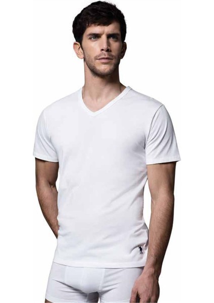 80199 Erkek 2'li V Yaka Kısa Kol Atlet