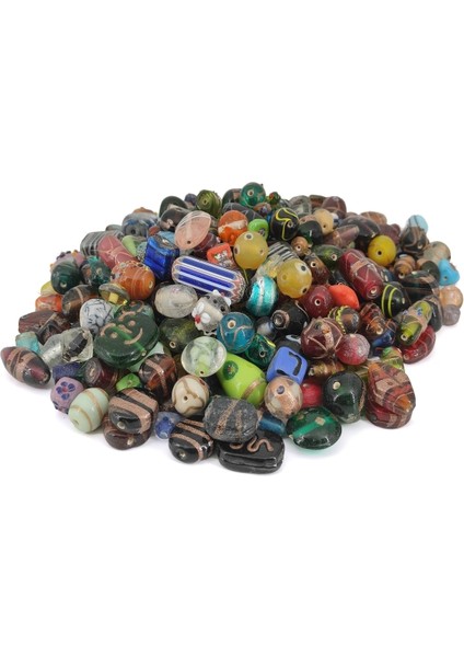 El Yapımı Hint Cam Takı Boncuğu Karışık 25 Adet