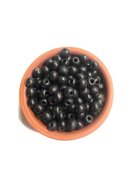 10MM Syah Ahşap Boncuk - Takı Boncuğu - Makrome Boncuğu - 200ADET -
