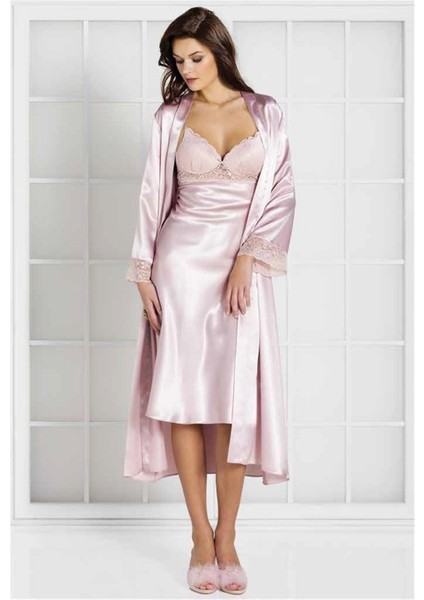 4370 Saten Gecelik Sabahlık Takımı