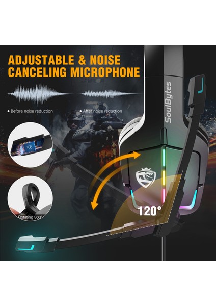 S12 USB + 3.5mm 4 Pin Rgb Işık Oyun Kulaklık Siyah (Yurt Dışından) modelleri