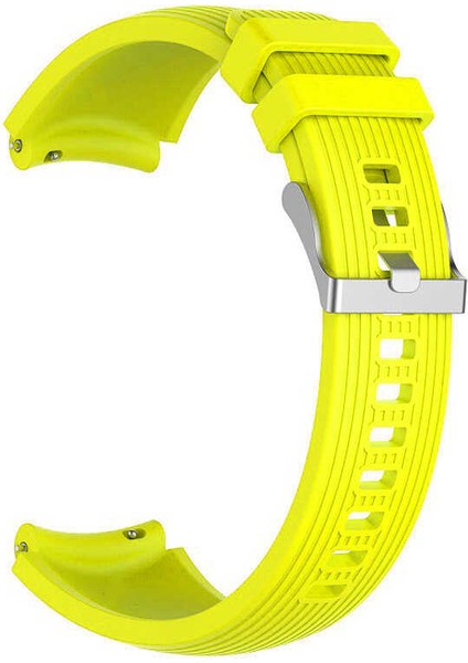 Huawei Watch Gt 3 Active 46MM Kordon Silikon Kancalı Ayarlanabilir Krd 18 Sarı