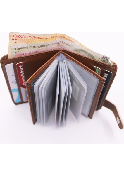 Deri Görünümlü Ekoseli Içi Şeffaf Kartlık & Cüzdan fırsatları