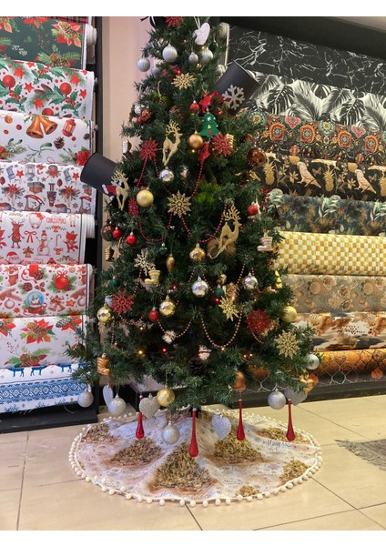 Tuğçe Demir Home Desıgn Chrıstmas Desen Çam Ağacı Ayak Örtüsü