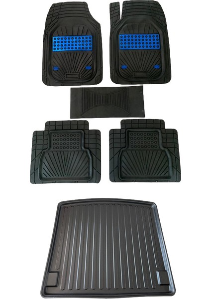 Nissan Qashqai (2014-2021) Avril Mavi Havuzlu Paspas + Elmas Kesim Alt Bagaj Havuzu
