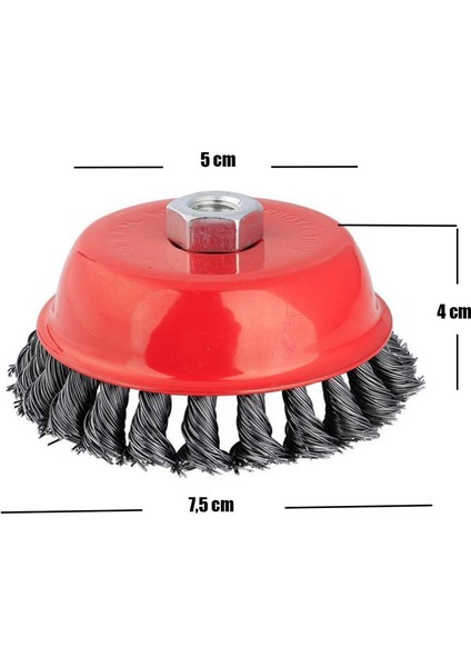 Çanak Fırça Burgulu 75 mm