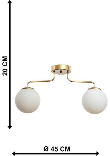 Glop 2'li Kahverengi-Beyaz Camlı Avize indirimleri