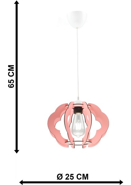 Urla Tekli Pembe Ahşap Avize No: 5
