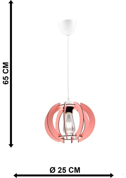 Urla Tekli Pembe Ahşap Avize No: 6