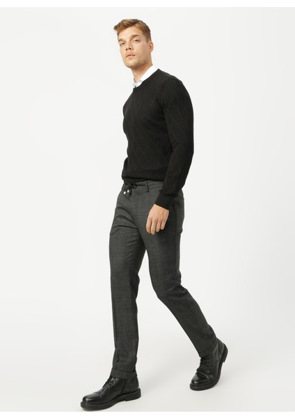 Bisiklet Yaka Basic Jakarlı Siyah Erkek Kazak - BENJAMIN indirimleri