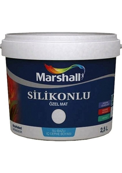 SİLİKONLU MAT SİLİNEBİLİR İÇ CEPHE BOYASI 2,5 LT 3,5 KG