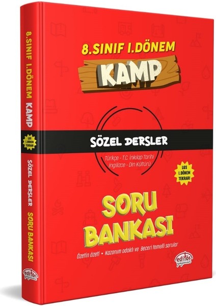 Editör Yayınları 8. Sınıf 1. Dönem Kamp Sözel Dersler Soru Bankası