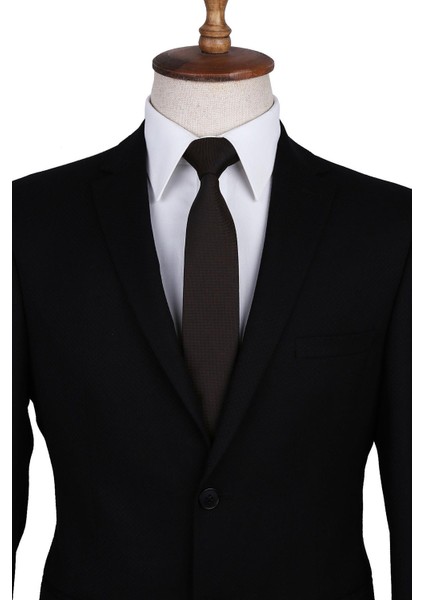 Kahverengi Nokta Desen Slim Kravat SK7594 modelleri