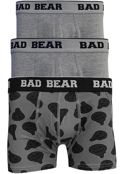 Bad Bear Melt 3 Pack Erkek Gri Desenli Boxer