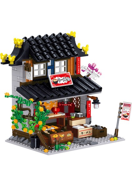603 Adet Yeni Şehir Mini Japon Ramen House Street View Food Shop Yapı Taşları (Yurt Dışından)