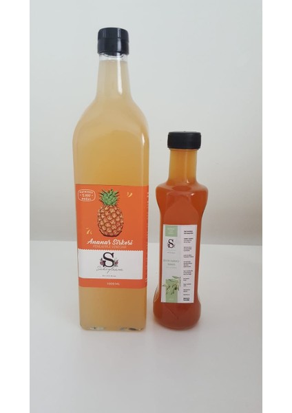 Ananas Sirkesi 1000 ml + Zeytin Yaprağı Sirkesi 250 ml