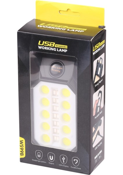 W599A 4 Modlar LED Çalışma Lambası Acil Işık-Siyah