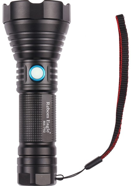 Alüminyum Alaşım El Feneri USB Şarj Edilebilir-Siyah