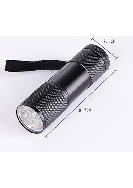 5 Adet 9 Leds 395NM Mini Uv El Feneri Güvenlik Işık-Siyah(Yurt Dışından)