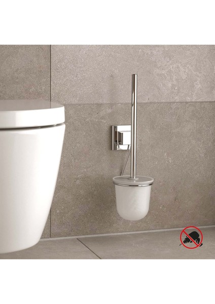 Yapışkanlı Paslanmaz Tuvalet Fırçası Krom EF095