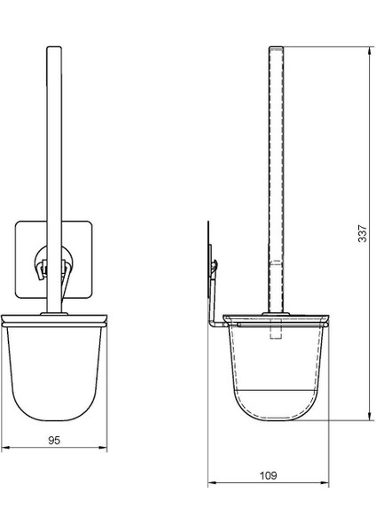 Yapışkanlı Paslanmaz Tuvalet Fırçası Krom EF095 modelleri