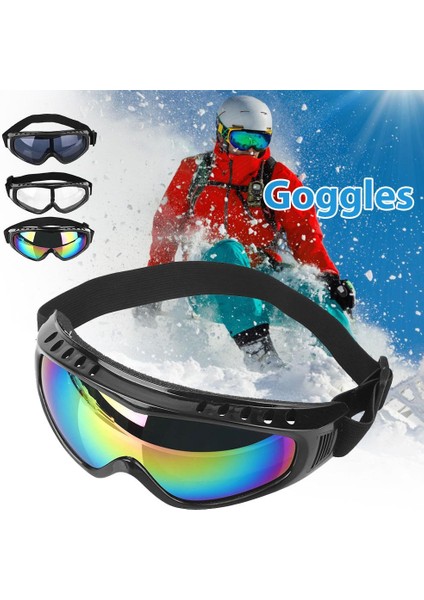 Unisex Rüzgar Geçirmez Kayak Gözlüğü - Siyah (Yurt Dışından)