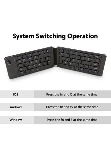 Kullanışlı Katlanır Bt Klavye Uyumluluğu Akıllı Eşleştirme (Yurt Dışından)