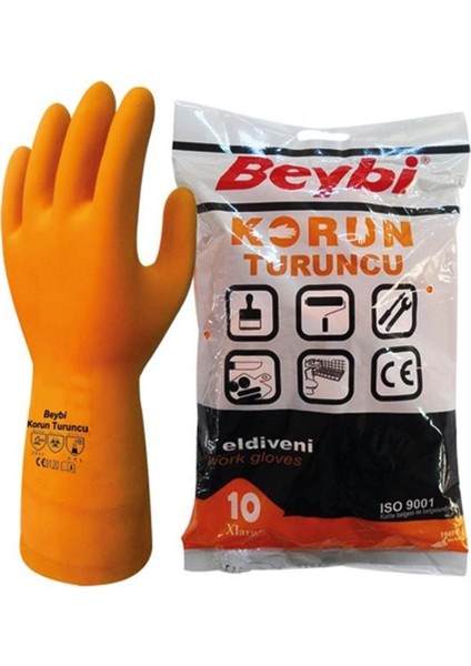 Korun Turuncu Lateks Kaplı Iş Eldiveni 120 Çift