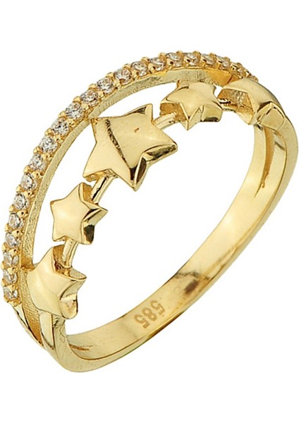 altın Yıldızlı Yarım Tur Yüzük