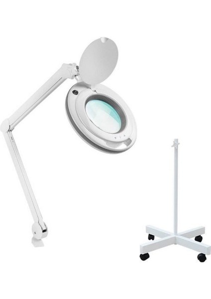 6017-8 Ayaklı Masaüstü Ayarlanabilir Işıklı Büyüteç 5 x