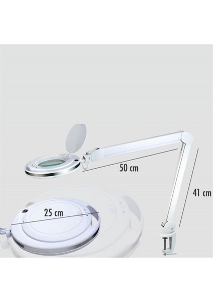 6017-8 Ayaklı Masaüstü Ayarlanabilir Işıklı Büyüteç 5 x fırsatları
