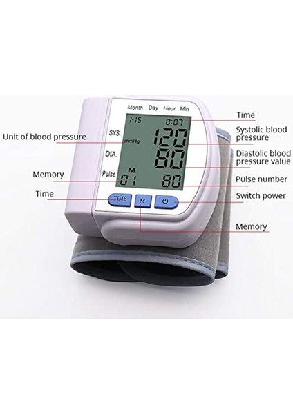 Tıbbi Dijital LCD Otomatik Bilek Kan Basıncı Monitörü (Yurt Dışından) fiyatları