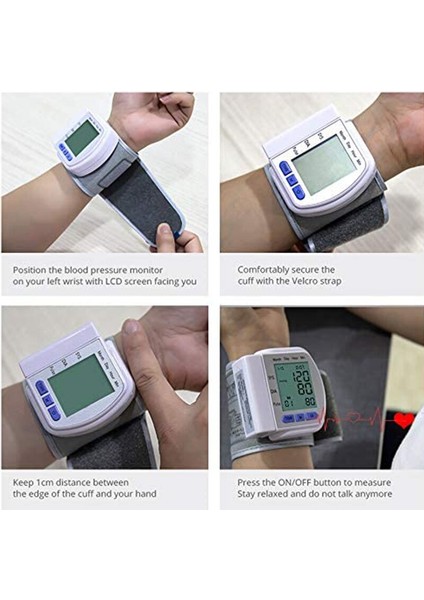 Tıbbi Dijital LCD Otomatik Bilek Kan Basıncı Monitörü (Yurt Dışından) modelleri