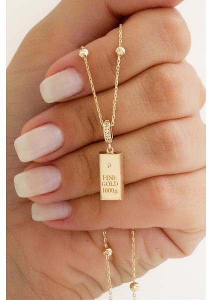 Altın Dorika Toplu Külçe Altın Motifli Kolye fiyatları