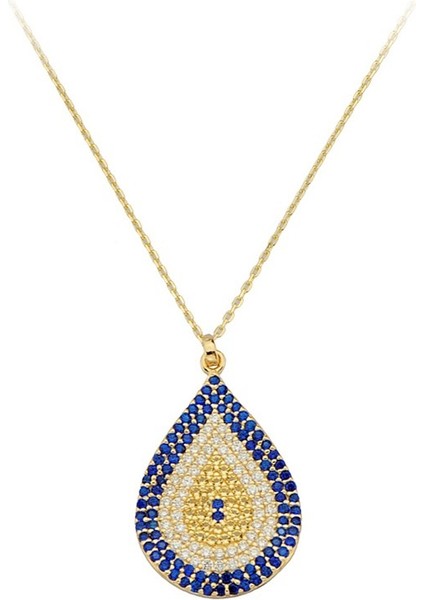 Altın Damla Nazar Boncuğu Kolye