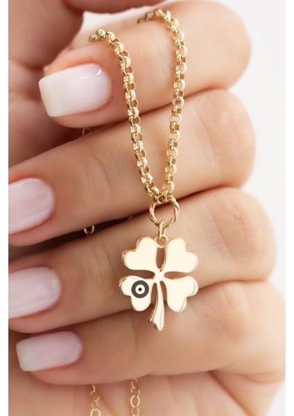 Altın Nazar Boncuklu Yonca Kolye fiyatları