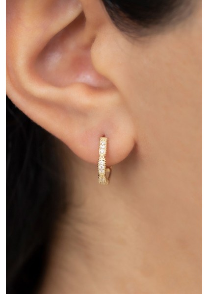 Altın Taşlı Küpe